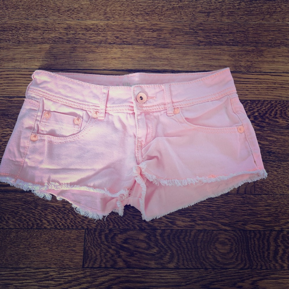 Coral jean shorts